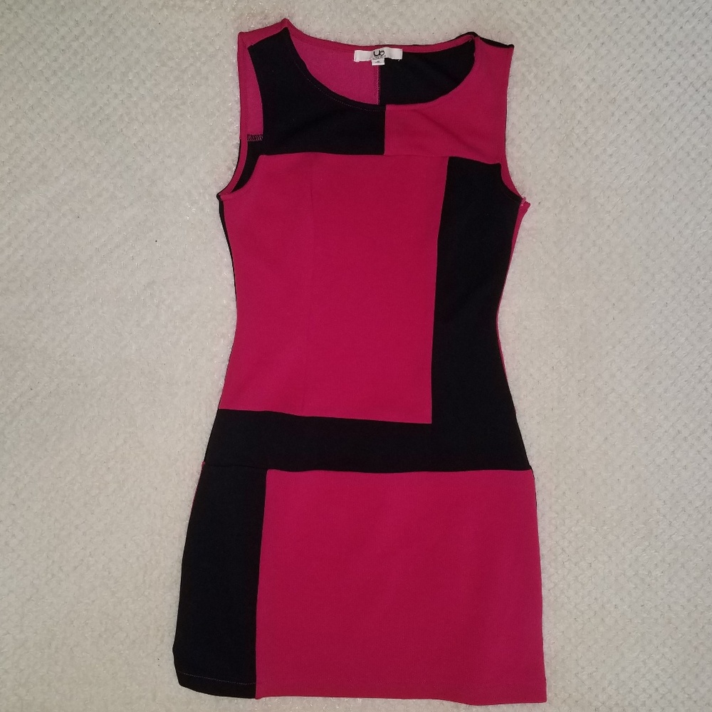 Fuchsia and Black Bodycon Dress